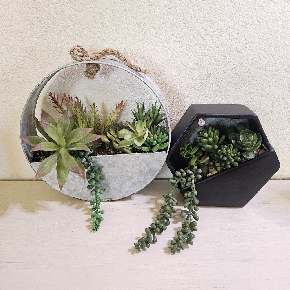 Decorative Succulent Wall Planters Faux Plants